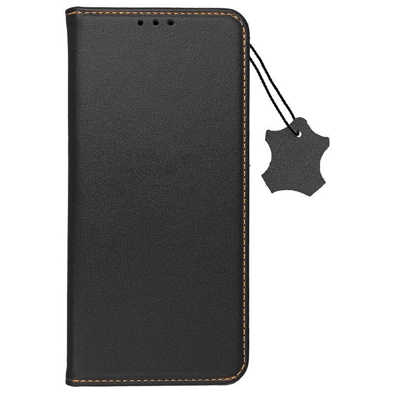 Smart Pro Echt Buchtasche Leder Tasche Lederbuch Hülle Cover Case Handy-Hülle Handytasche Samsung Galaxy S23 Schwarz