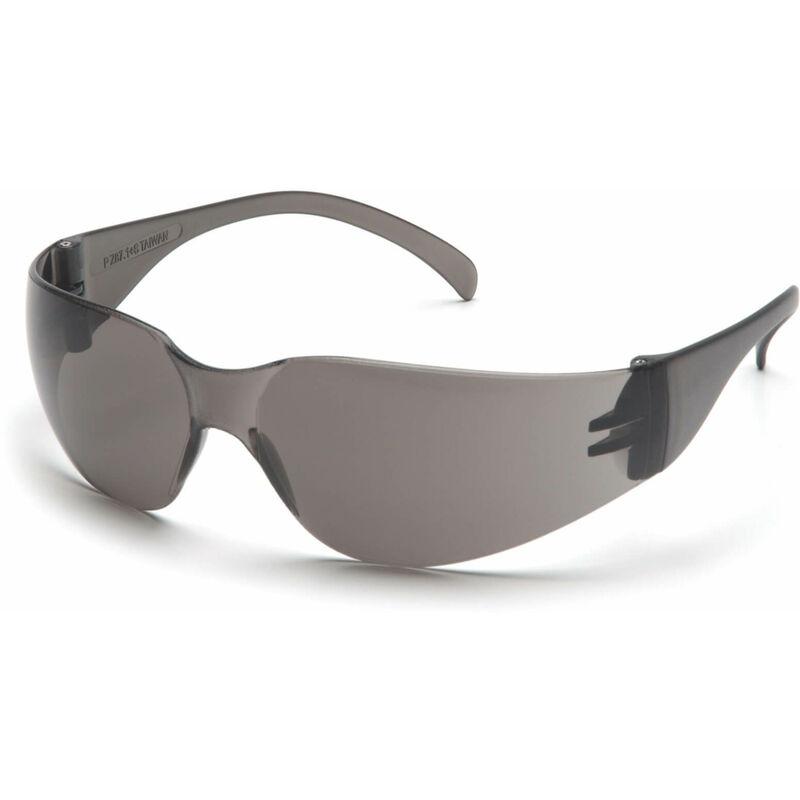 Pyramex - Schutzbrille Intruder kratzfest grau klar, robust ultra-leicht inklusive UV-Schutz - Arbeitsschutzbrille, Sicherheitsbrille, Besucherbrille