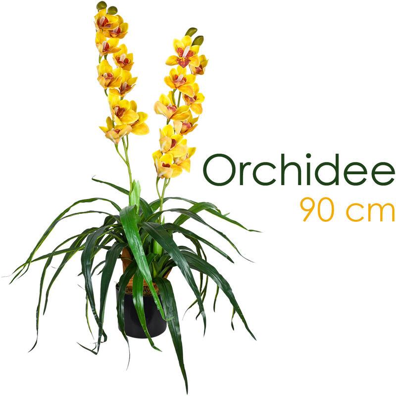 Künstliche Orchidee Kunstpflanze Künstliche Pflanze Kunstblume Innendekoration Kunst Pflanze wie echt im Topf Auswahl Decovego