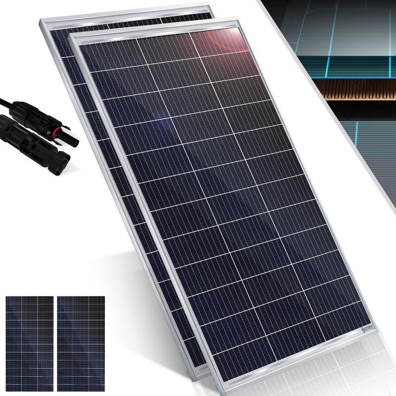 Solarpanel Monokristallin Solarmodul Solarpanel - 18 v für 12 v Batterien Photovoltaik - Solarzelle Solaranlage PV-Anlage Solar für Wohnwagen 2er Set