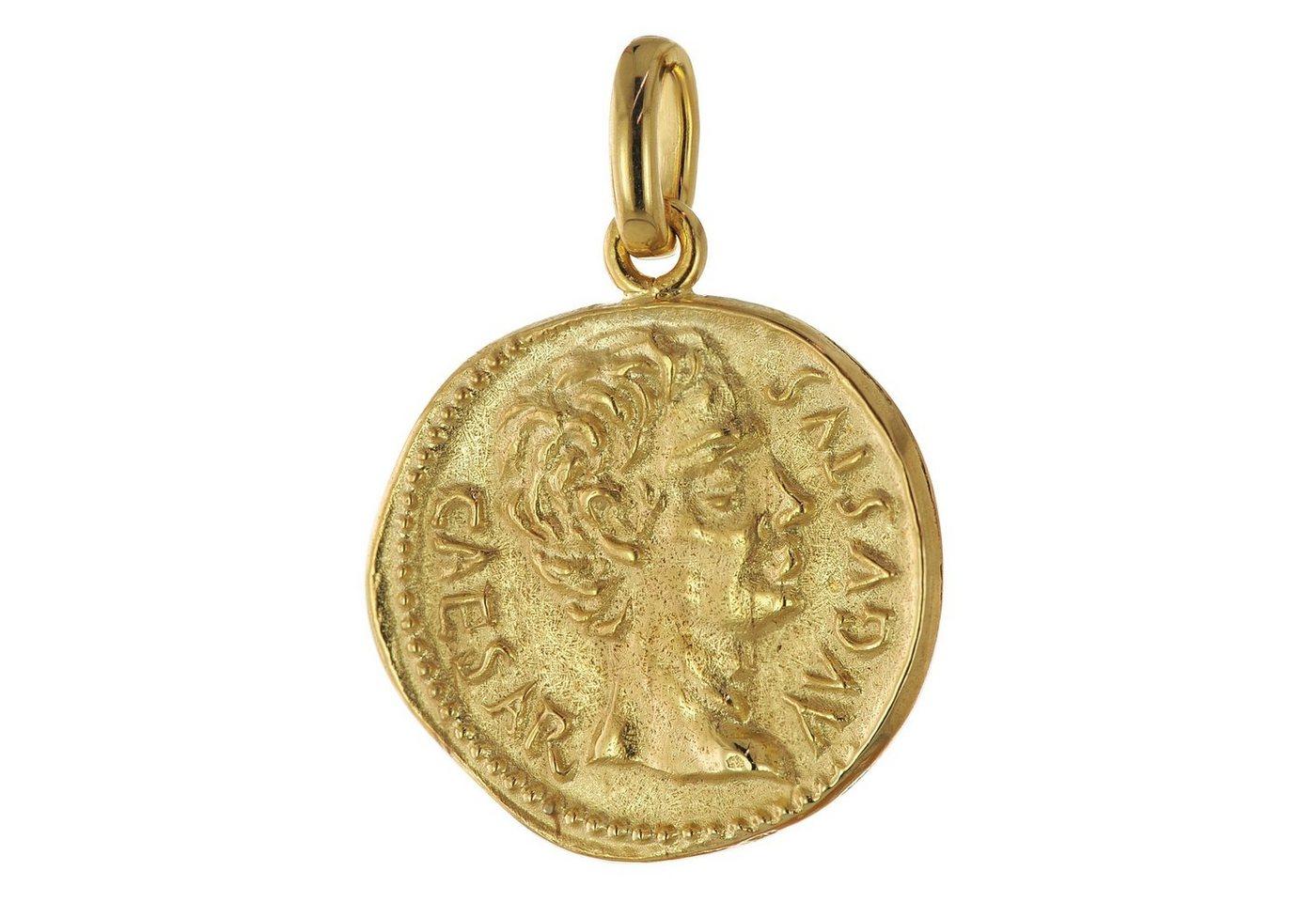 trendor Runder Anhänger Augustus 333 Gold Replikat Römischer Denar Münze