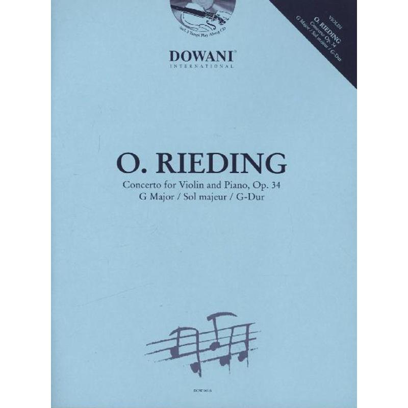 Concerto for Violin and Piano, Op. 34, für Violine und Klavier, m. Audio-CD - Oskar Rieding, Kartoniert (TB)