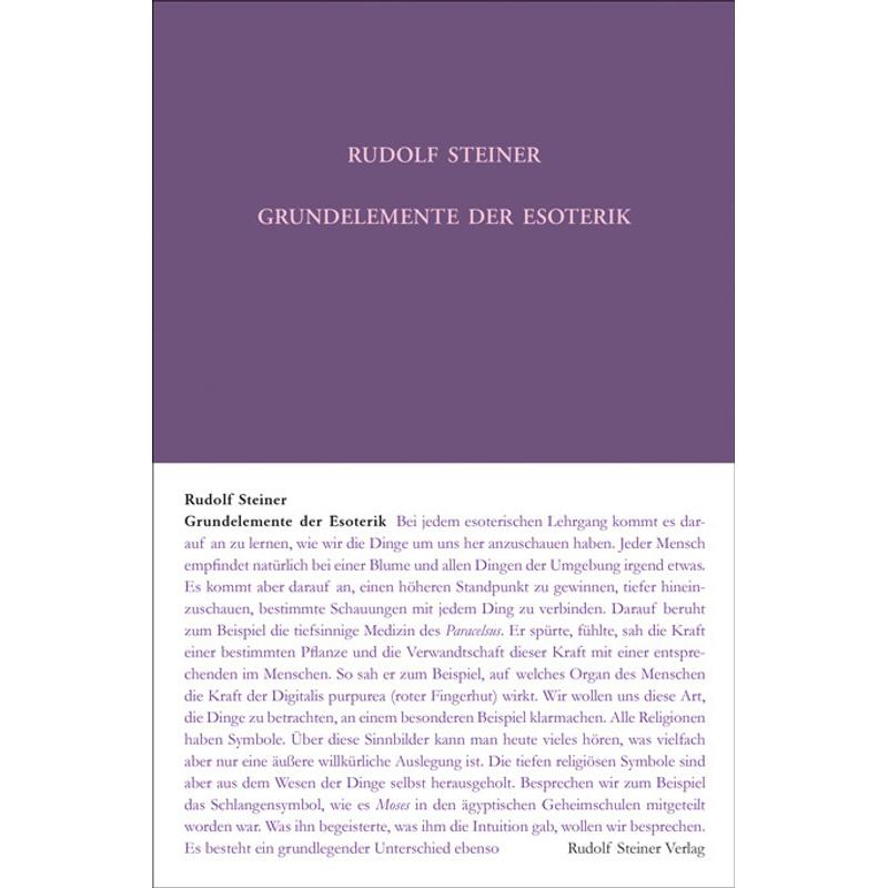 Rudolf Steiner Gesamtausgabe / 93a / Grundelemente der Esoterik - Rudolf Steiner, Gebunden