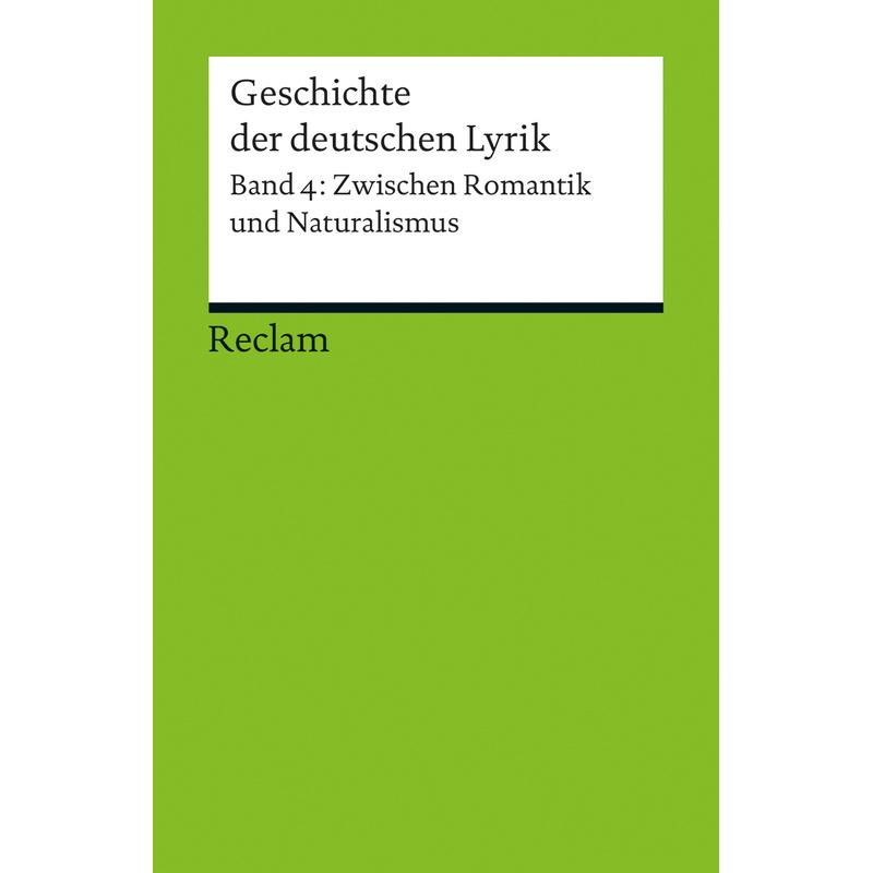 Geschichte der deutschen Lyrik.Bd.4 - Bernhard Sorg, Taschenbuch