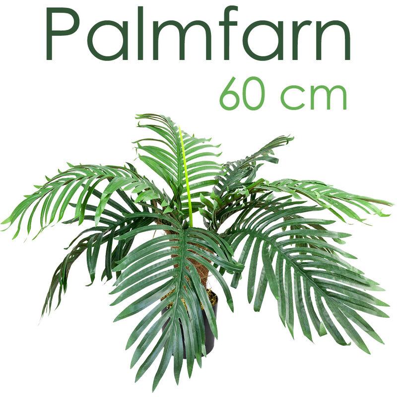 Decovego - Palme Palmfarn Sagopalme Kunstpflanze Künstliche Pflanze 60 cm Kunstblume Kunstbaum Innendekoration Kunst Pflanze wie echt im Topf