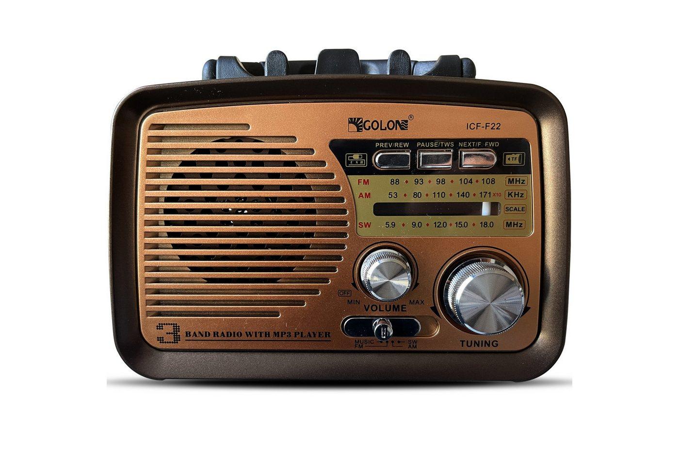 Retoo Retro Radio Bluetooth FM Vintage Kofferradio Küchenradio hellbrau Küchen-Radio (Batteriebetrieben