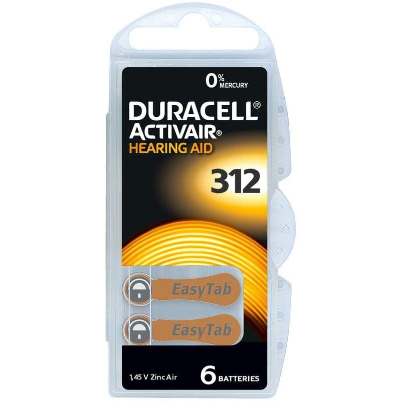 ActivAir Easy Tab 312 Hörgeräte Batterie 1,4V (6er Blister) - Duracell