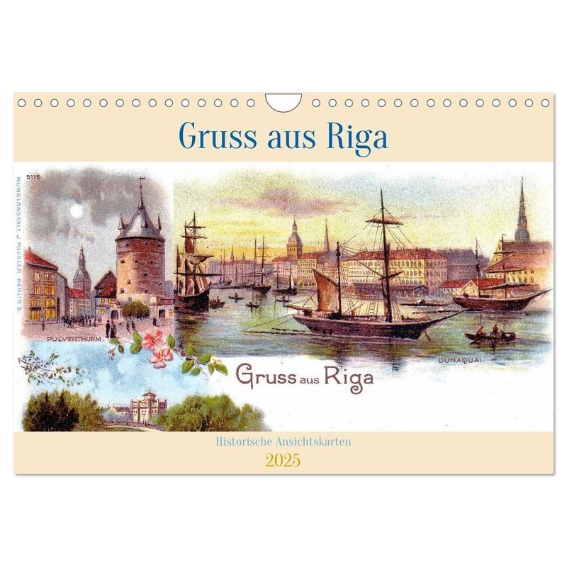 Gruss aus Riga - Historische Ansichtskarten (Wandkalender 2025 DIN A4 quer), CALVENDO Monatskalender