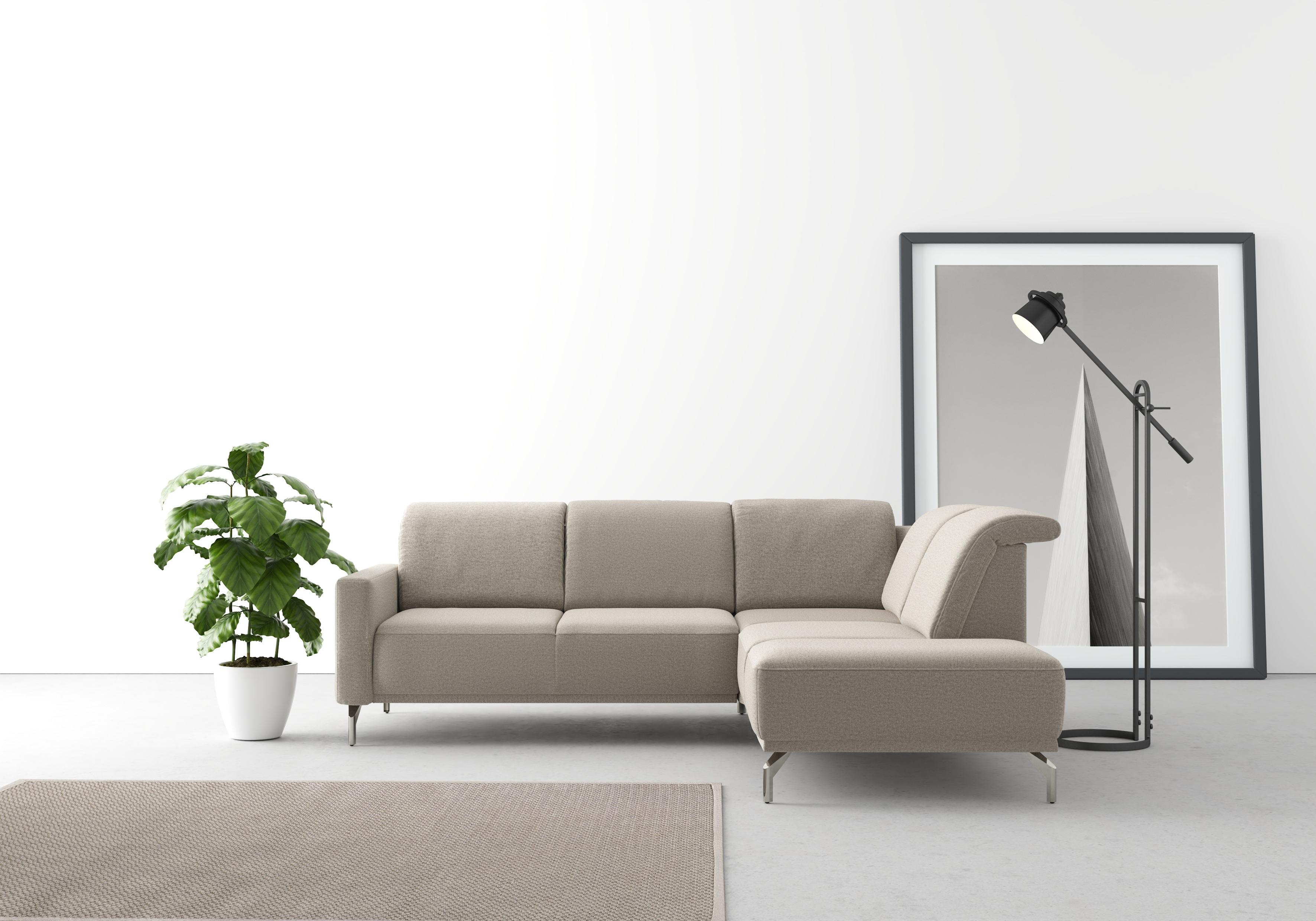 Ecksofa SIT & MORE "Bailando L-Form", braun (latte), B:249cm H:84cm T:205cm, Sofas, Ecksofa, wahlweise mit Kopfteilverstellung und Vorziehsitz, motori