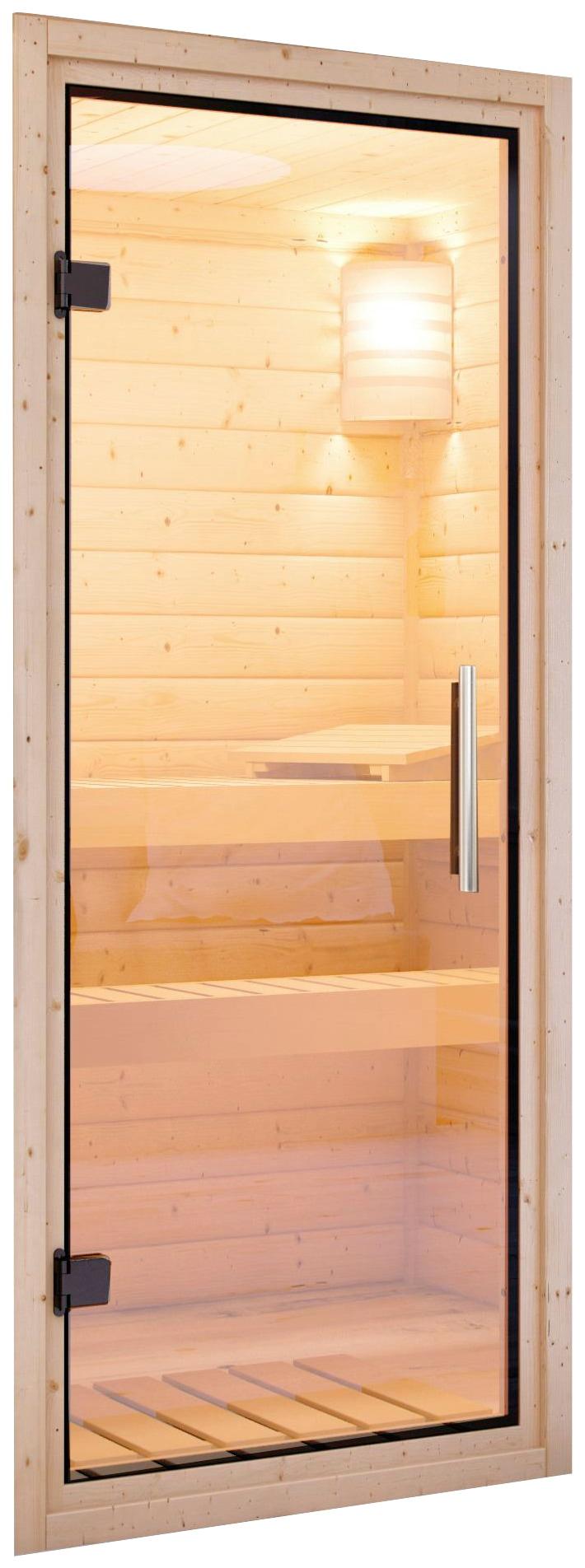 Saunatür KARIBU "Türpaket 68 mm", transparent (klarglas), B:65,6cm, Glas, Massivholz, Türen, Klarglastür