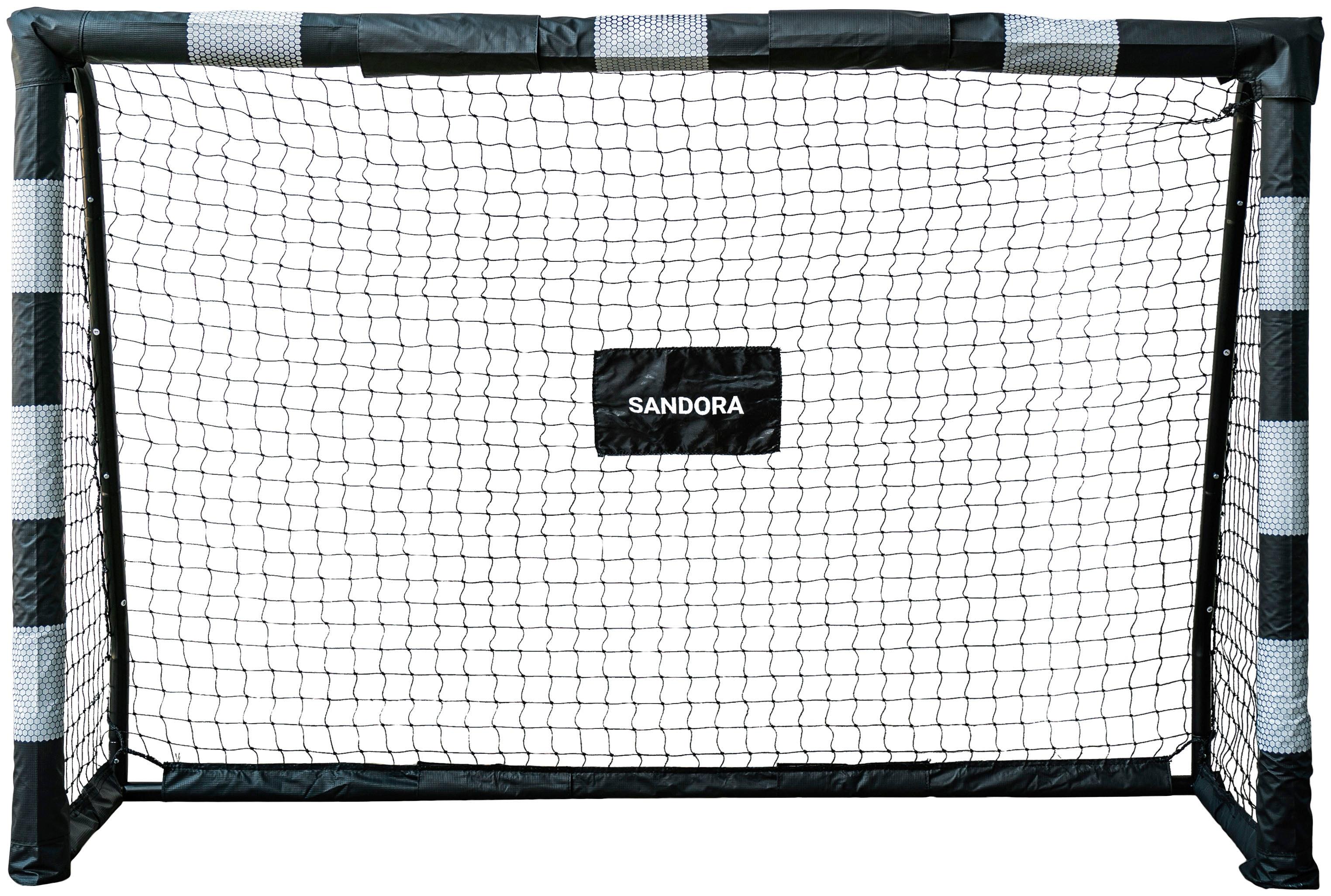 Fußballtor SANDORA "Hattrick M", schwarz (schwarz, weiß), Sport-Tore, Kinder, B/H/L: 180cm x 120cm x 60cm, 1 Stk. Polyester Stahl, Polyester, Stahl,