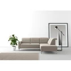 Ecksofa SIT & MORE "Bailando L-Form", braun (latte), B:249cm H:84cm T:205cm, Sofas, Ecksofa, wahlweise mit Kopfteilverstellung und Vorziehsitz, motori