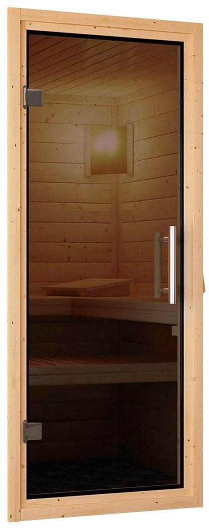 Saunatür KARIBU "Türpaket 68 mm Sauna graphit", grau (graphit), B:65,6cm, Glas, Massivholz, Türen
