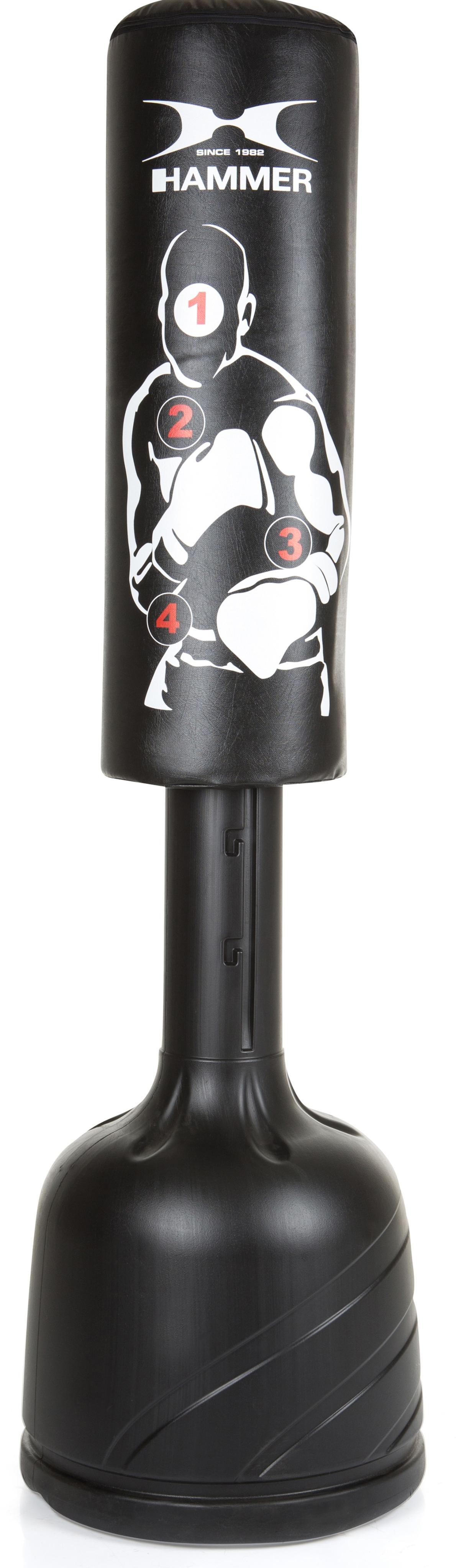 Standboxsack HAMMER "Sparring Pro", schwarz, Boxsäcke, B/H/L: 55cm x 179cm, mit markierten Trefferpunkten, B:55cm H:179cm
