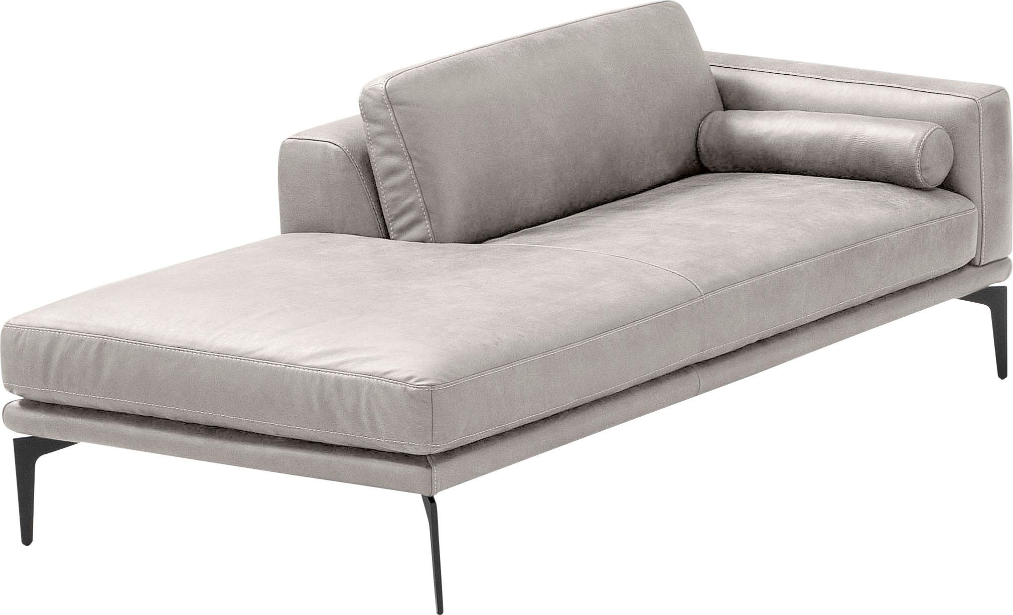 Ottomane EGOITALIANO "Masu, Design trifft super Sitzkomfort, mit toller Detailverarbeitung", grau (stone), B:182cm H:95cm T:97cm, Leder »BULL« (echtes Rindsleder). Geschliffenes, pigmentiertes und behandeltes Rindsleder mit einer Dicke von 1, 3-1, 