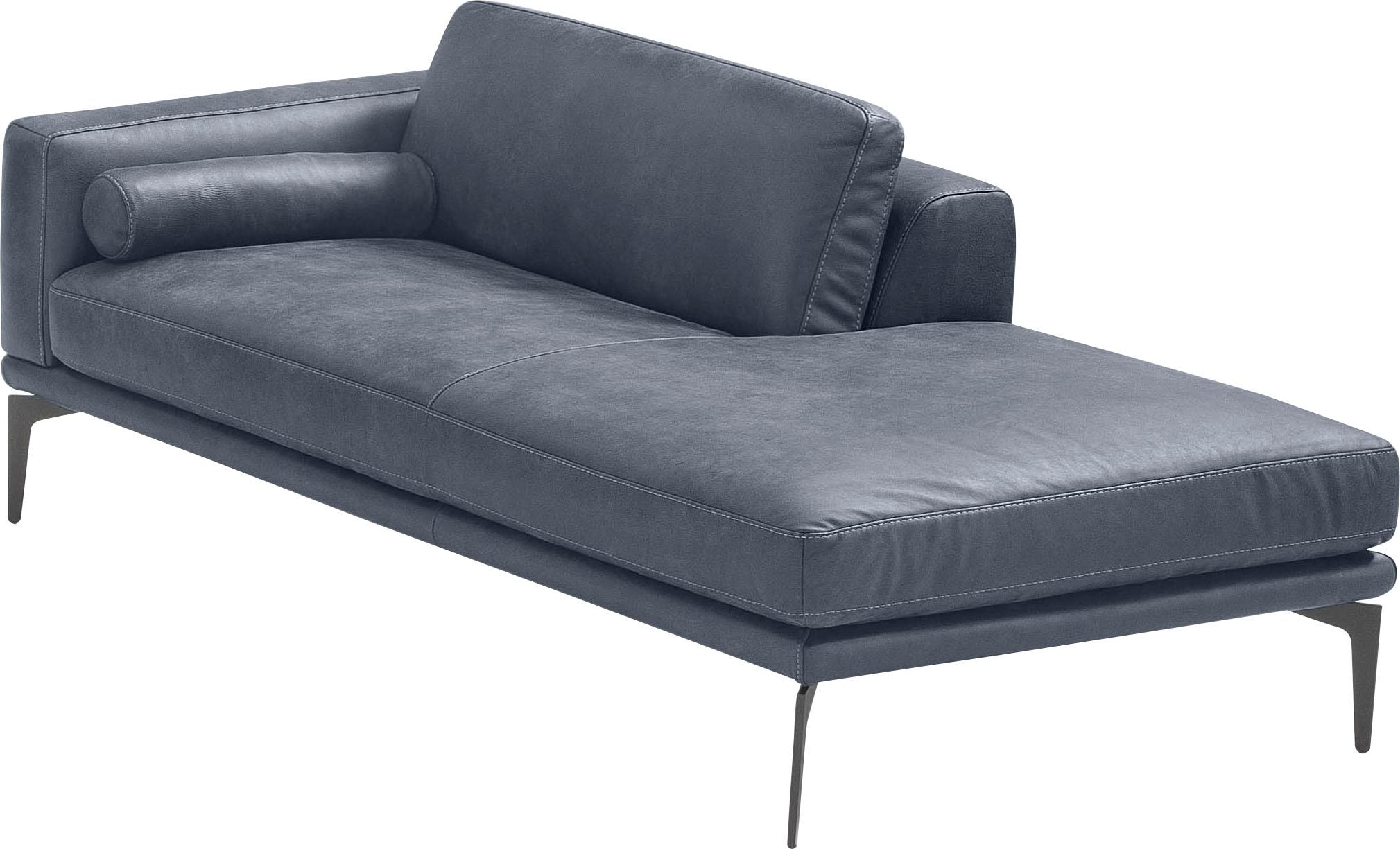 Ottomane EGOITALIANO "Masu, Design trifft super Sitzkomfort, mit toller Detailverarbeitung", grau (smoke), B:182cm H:95cm T:97cm, Leder »BULL« (echtes Rindsleder). Geschliffenes, pigmentiertes und behandeltes Rindsleder mit einer Dicke von 1, 3-1, 