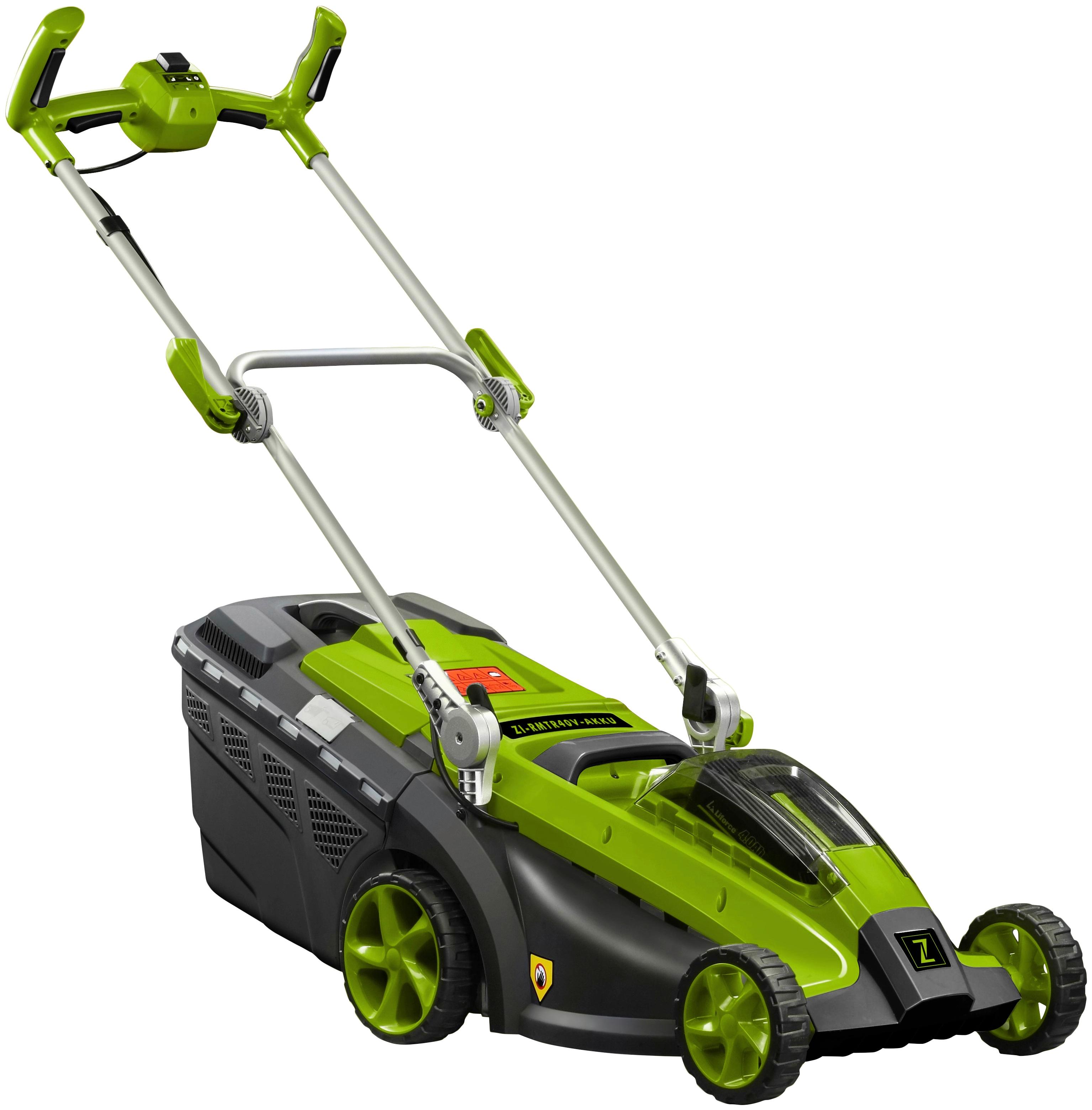 Akkurasenmäher ZIPPER “ZI-CRM40V-AKKU”, grün, B:49cm H:76cm T:76,5cm, Rasenmäher, ohne Akku und Ladegerät