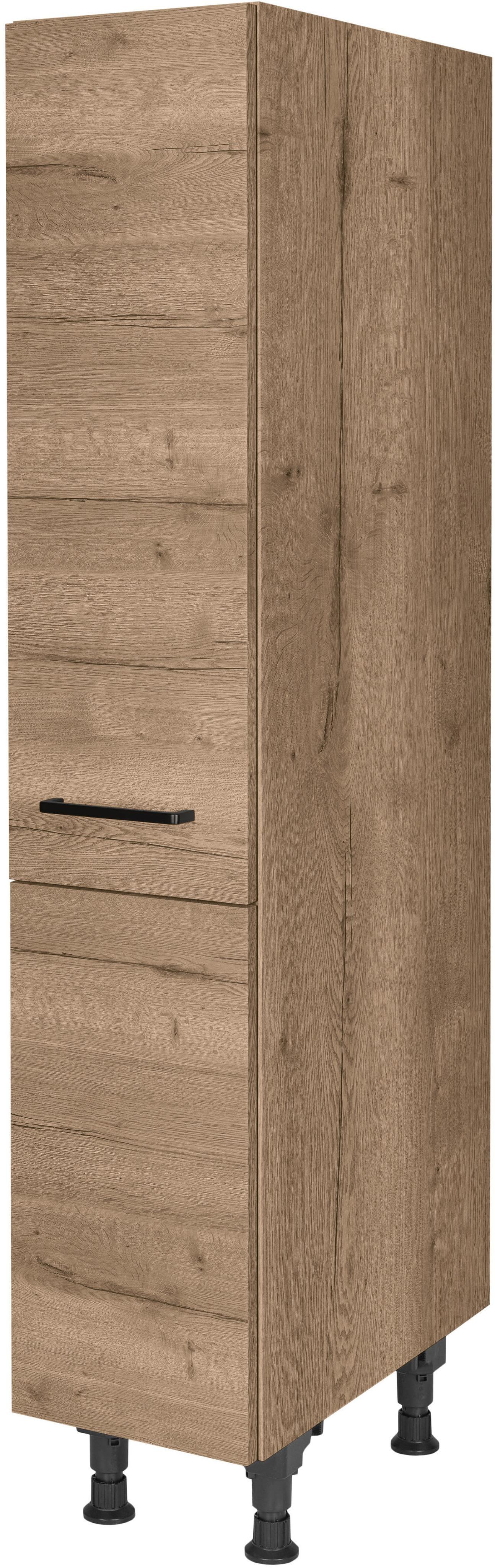 Apothekerschrank NOBILIA "Structura", mit 4 Einhängekörben, Breite 30 cm, Höhe 167,8 cm", braun (front und korpus: eiche havanna nachbildung),