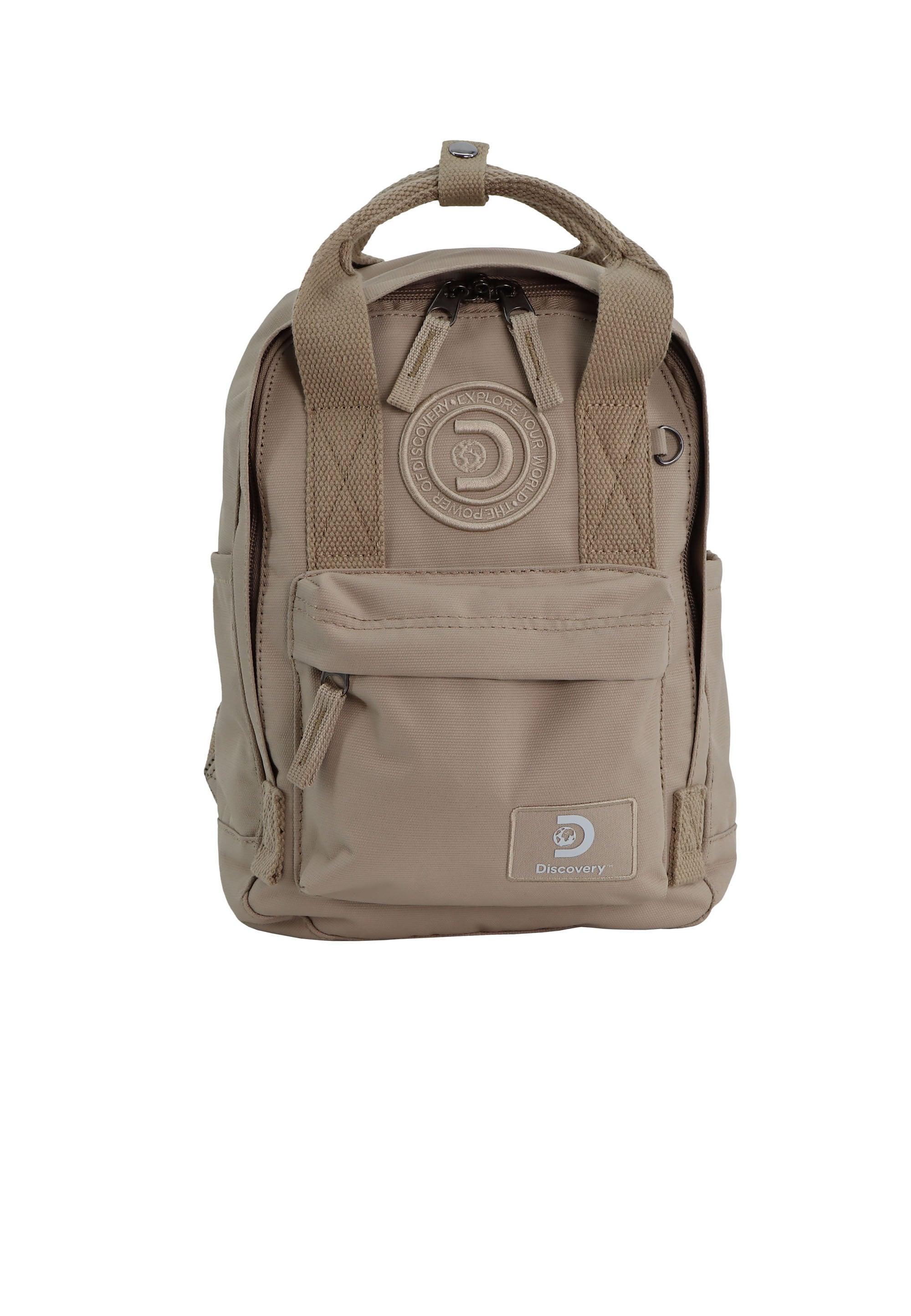 Wanderrucksack DISCOVERY "Cave", Gr. B/H/T: 13cm, beige, Kunstfaser, Rucksäcke, aus rPet Polyester-Material
