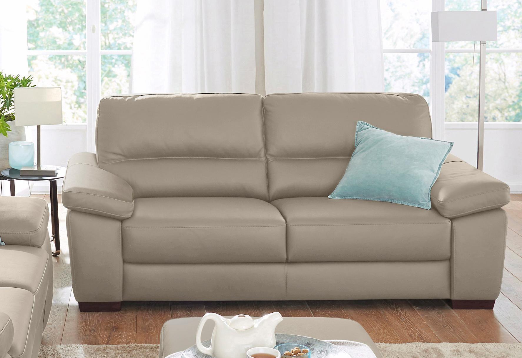 2-Sitzer CALIA ITALIA "Gaia, hochwertiges Ledersofa mit erstklassigem Sitzkomfort", beige (biscotto), B:177cm H:92cm T:97cm, Leder SORRENTO - 100% Leder;Leder BULL - 100% Leder, Sofas, edles Design, in zwei hochwertigen Lederqualitäten