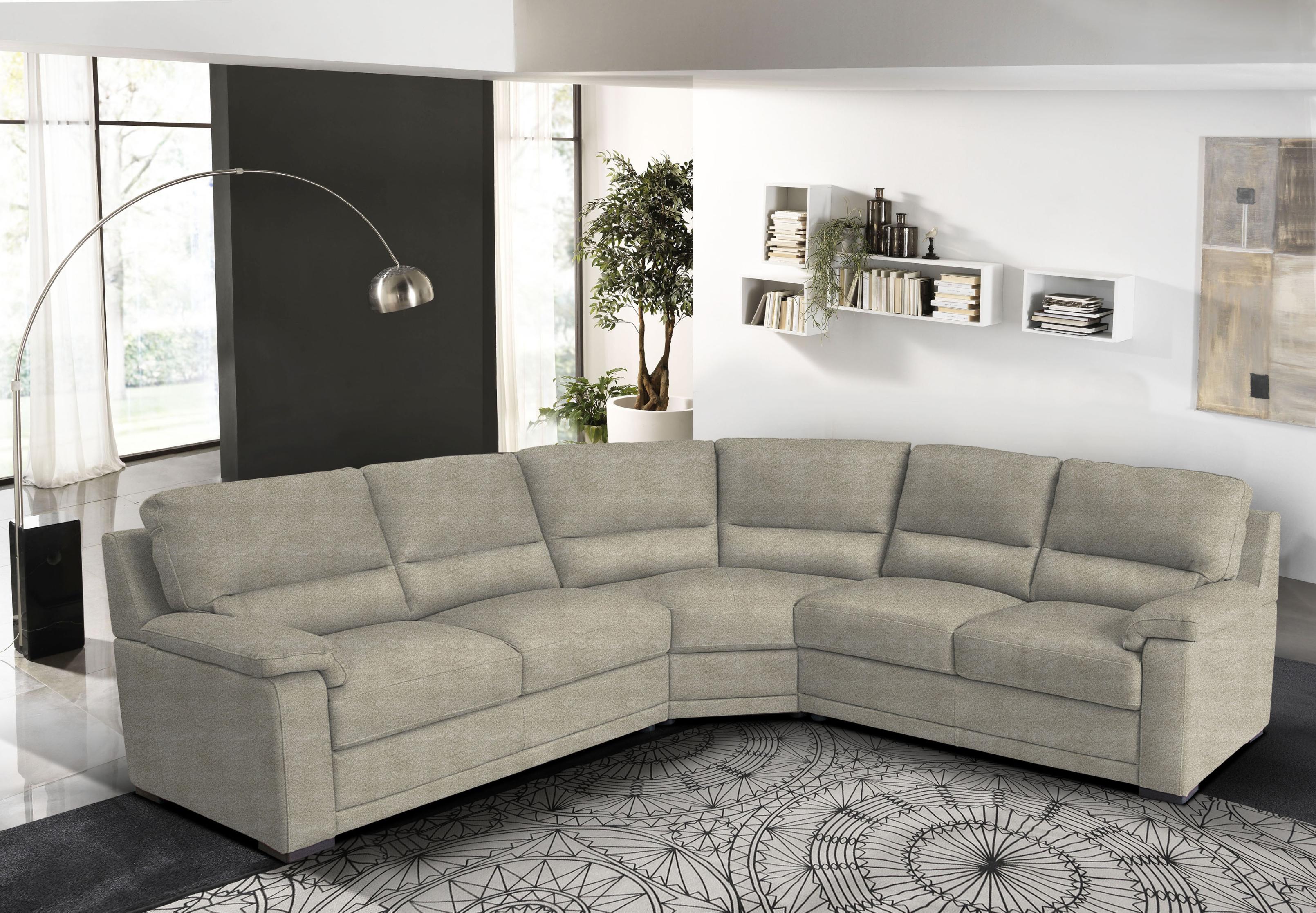 Ecksofa EGOITALIANO "Doris, modernes Designerecksofa in hochwertigen Microfaserqualitäten", grau (opal grau), B:266cm H:90cm T:246cm, Luxus-Micofaser CASHMERE in Lederoptik (100% Polyester) ist ein neues technisches Gewebe mit einem visuellen und ta