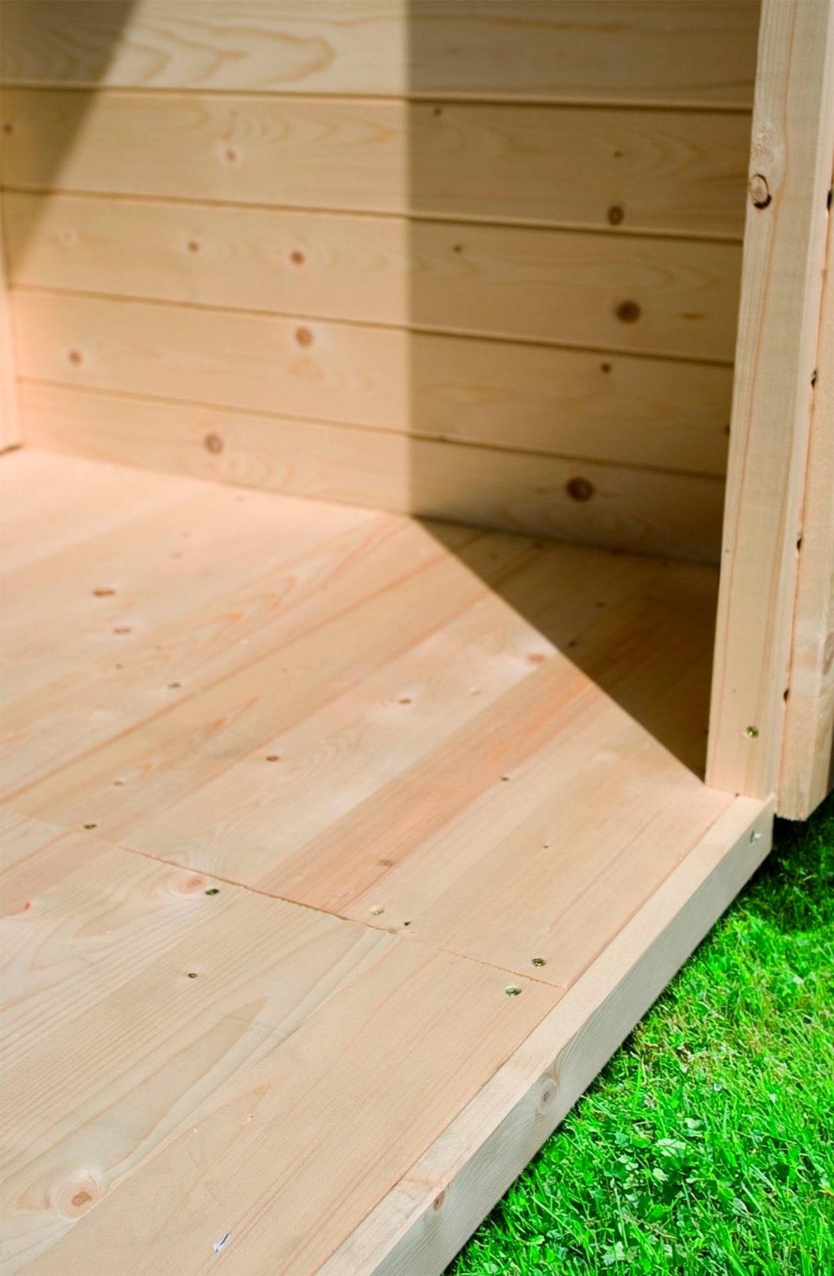 Gartenhaus-Fußboden KARIBU, beige (natur), B:310cm H:1,9cm T:310cm, Holzwerkstoff, Gartenhaus-Fußböden, für Gartenhäuser