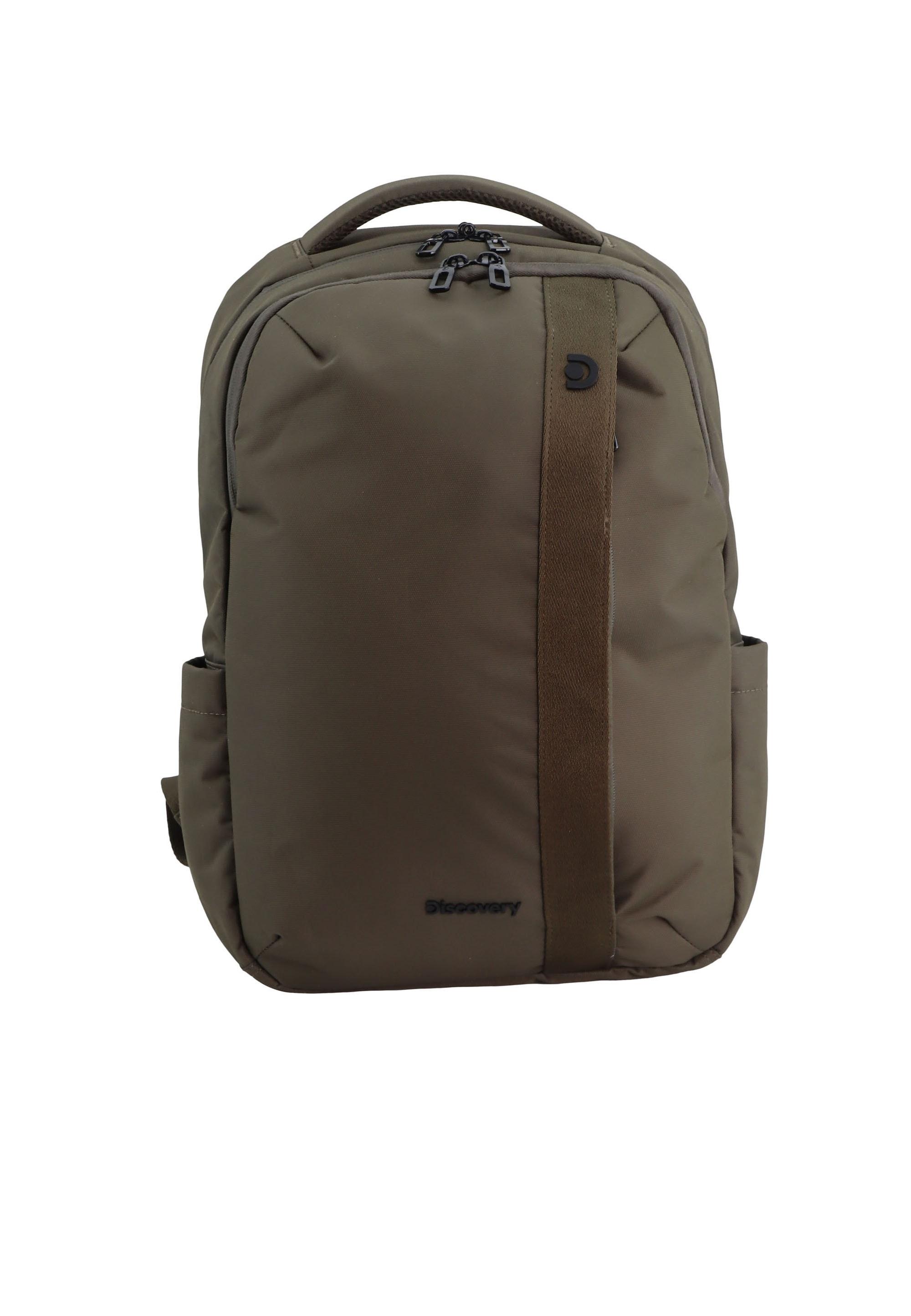 Wanderrucksack DISCOVERY "Downtown", Gr. B/H/T: 13cm, grün (khaki), Kunstfaser, Rucksäcke, aus rPet Polyester-Material