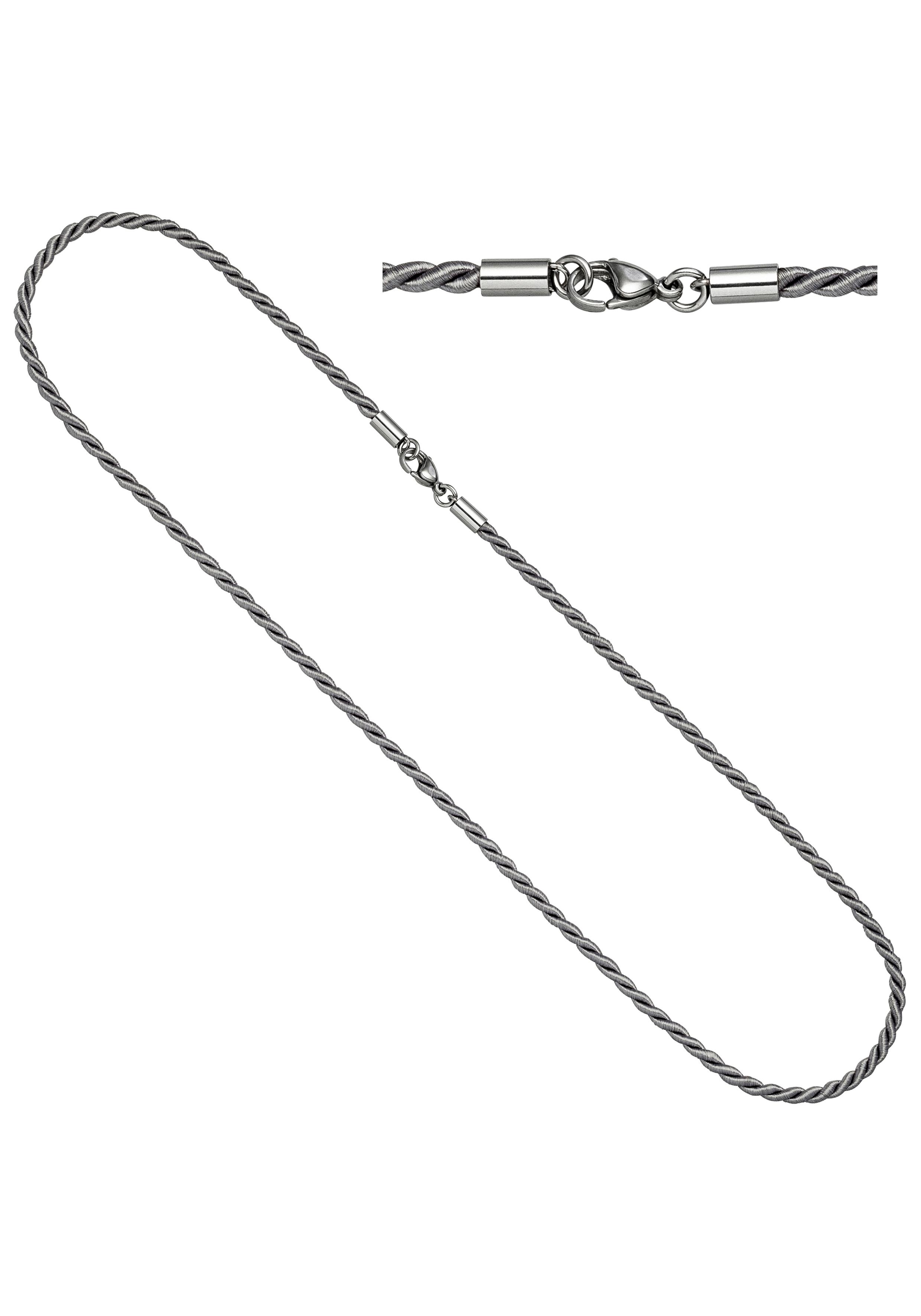 Kette ohne Anhänger JOBO, silber (edelstahlfarben), Halsketten, Damen, Edelstahl, L: 80, Edelstahl 80 cm