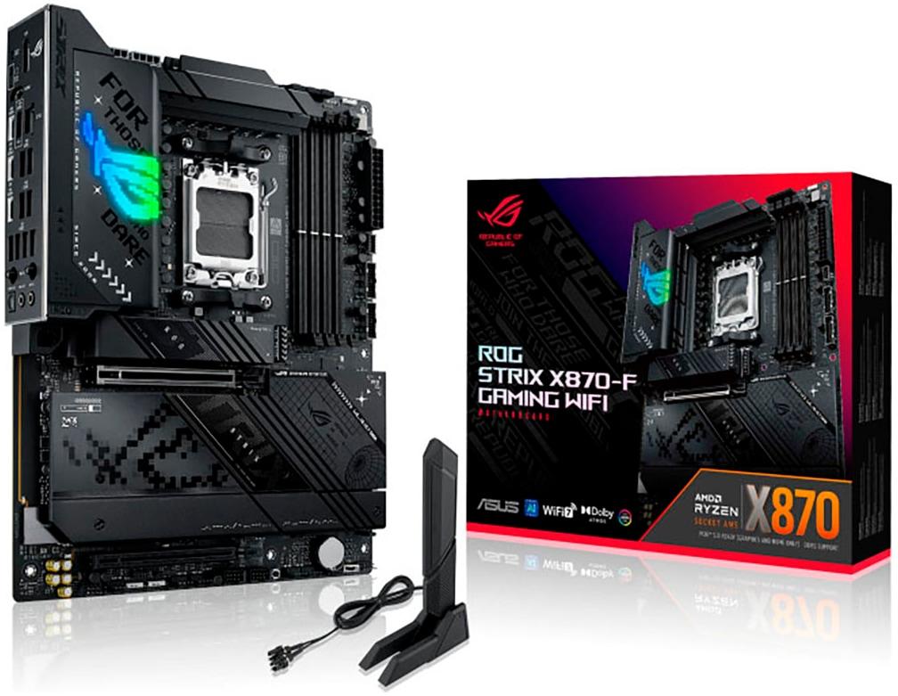 ASUS Mainboard "ROG STRIX X870-F GAMING WIFI", schwarz, B:27,3cm H:7cm T:35,7cm, Mainboards