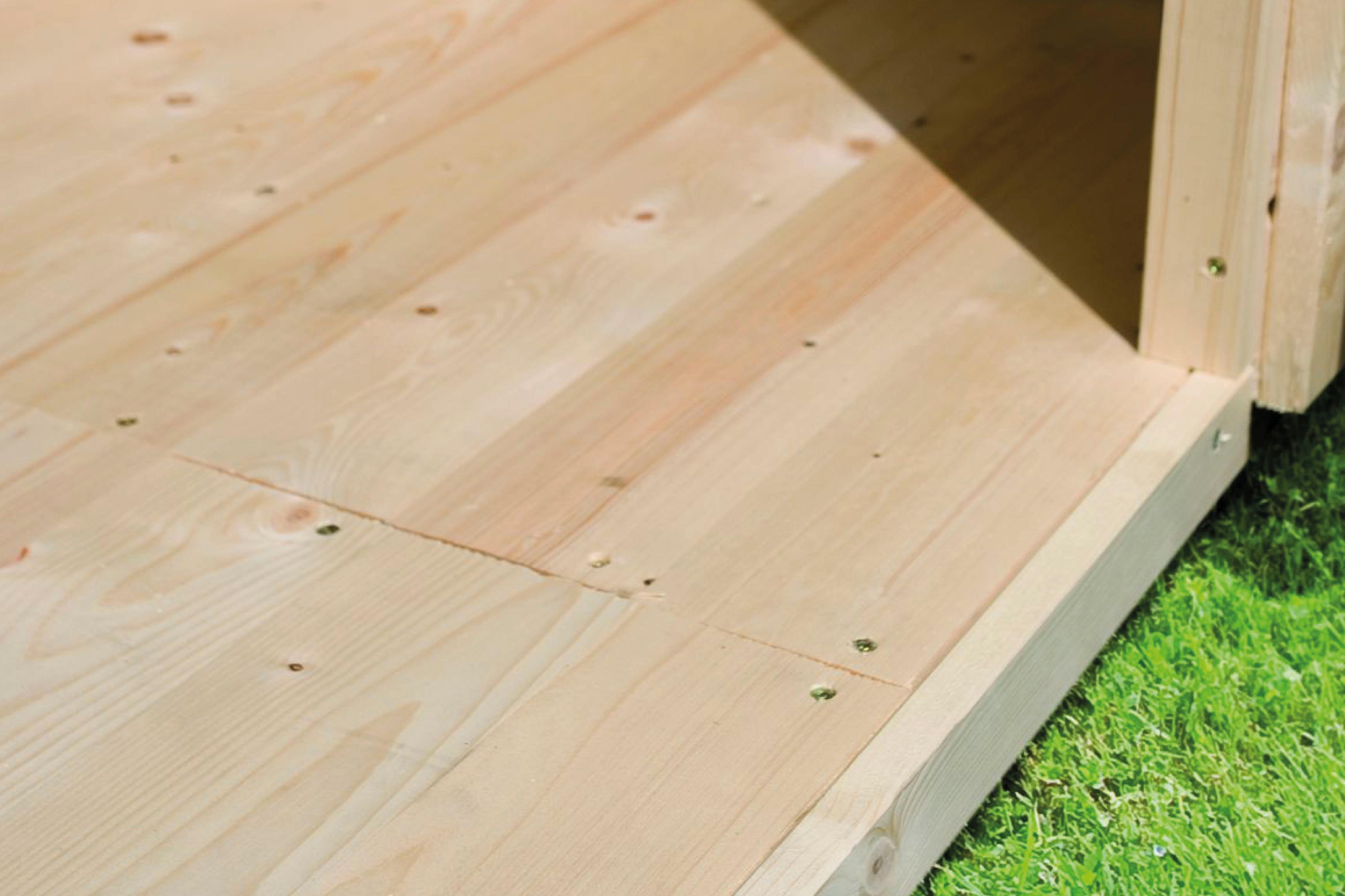 Gartenhaus-Fußboden KARIBU "SET, naturbelassen", beige (naturbelassen), B:234cm T:265cm, Holzwerkstoff, Gartenhaus-Fußböden, aus hochwertigem