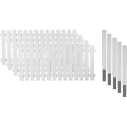 Gartenzaun TETZNER & JENTZSCH "Lexington 2", weiß, H:80cm, Polyvinylchlorid (PVC), Zaunelemente, Kunststoff, 80 cm hoch, 4 Elemente für 7,65 m, mit 5 