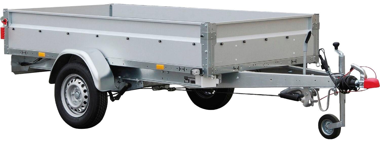 PKW-Anhänger STEMA "BASIC STL 1300 O2 13-25-13.1", silber (silberfarben), KFZ-Anhänger, Tieflader, gebremst