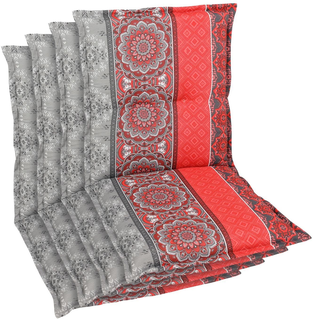 Sitzauflage GO-DE, rot, B:50cm H:7cm T:100cm, Baumwolle, Polyester, Polyurethan, Polsterauflagen, Maße ca.: 50 cm x 100 cm x 7 cm