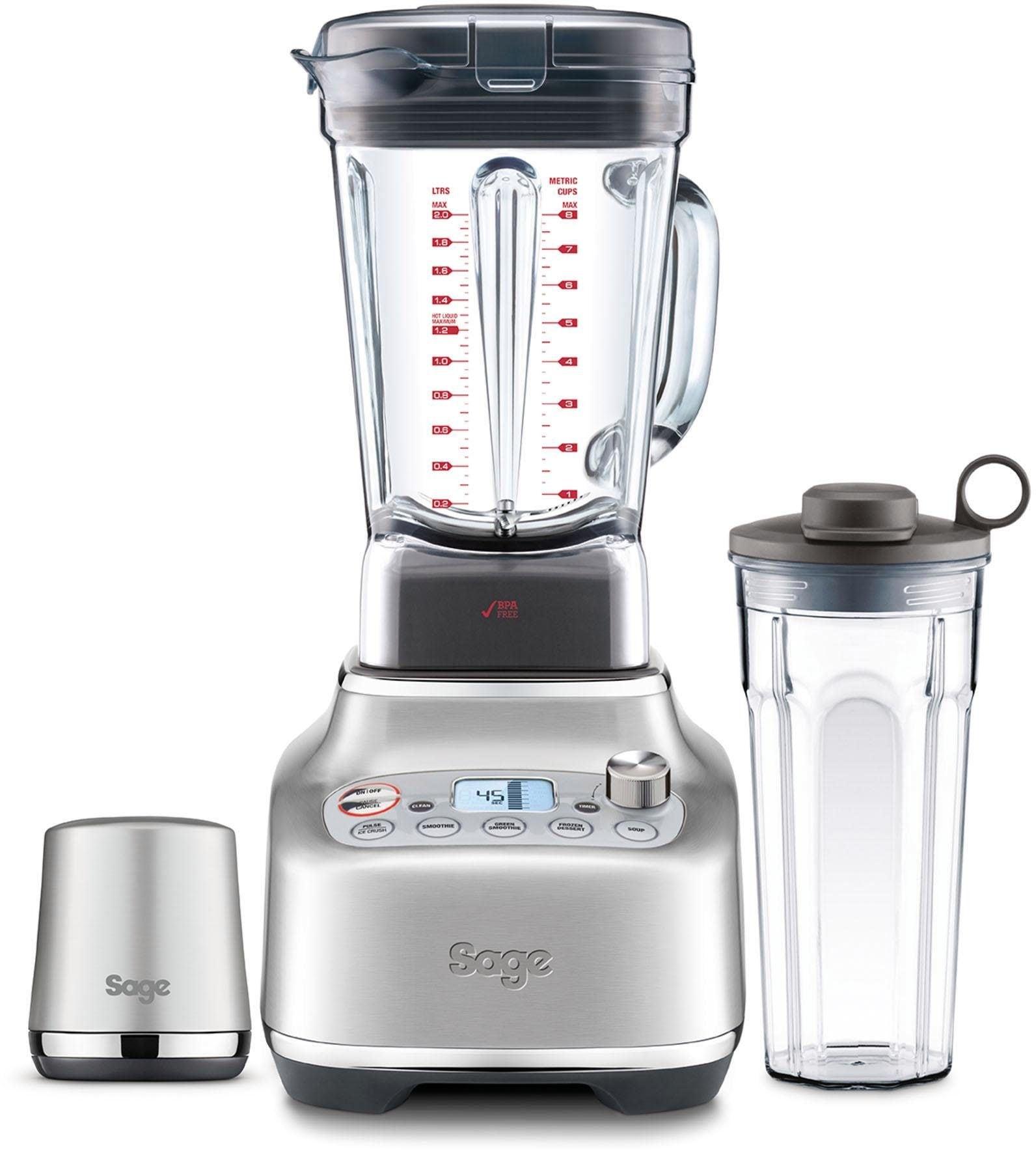 SAGE Standmixer “the Super Q, SBL920BSS2”, silber (edelstahlfarben), B:20,8cm H:46cm T:26,9cm, Zerkleinerer, mit Kochfunktion
