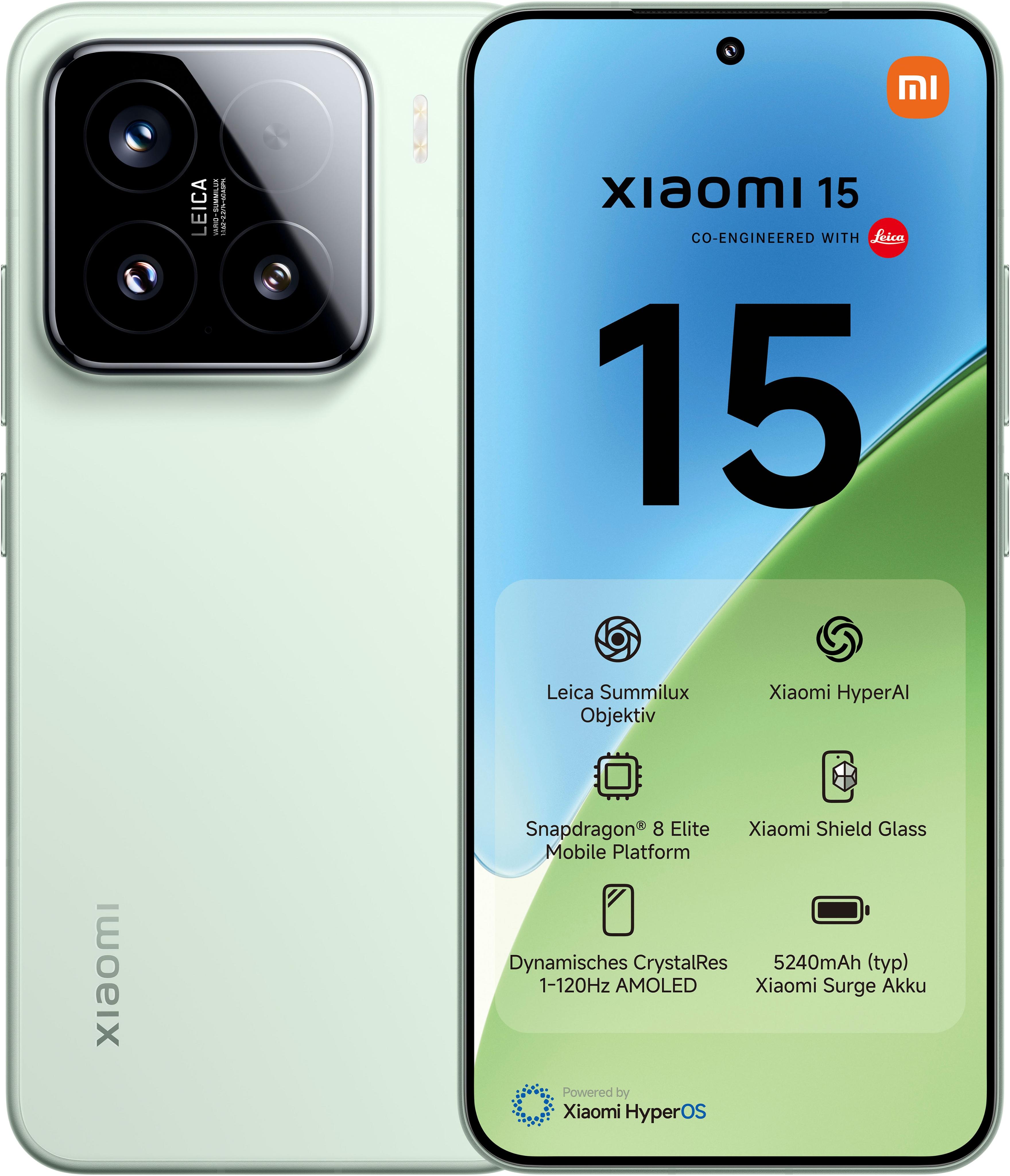XIAOMI Smartphone "15 12+512GB", grün, 512 GB, Mobiltelefone