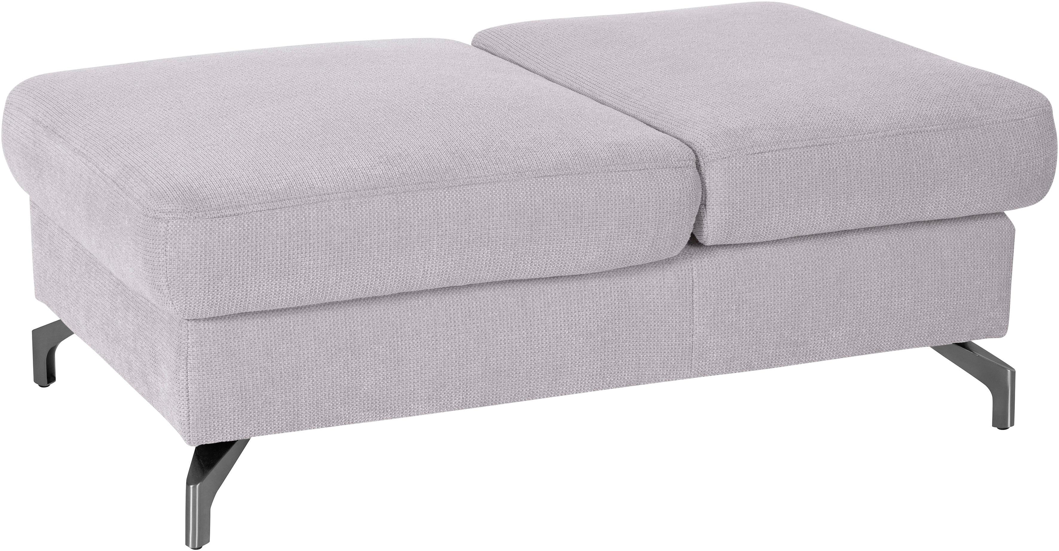 Hocker SIT & MORE "Percy", silber, B:114cm H:43cm T:71cm, Hocker, Sitzhocker, Fußhöhe 12 cm, mit Klappfunktion, wahlweise in 2 Fußfarben