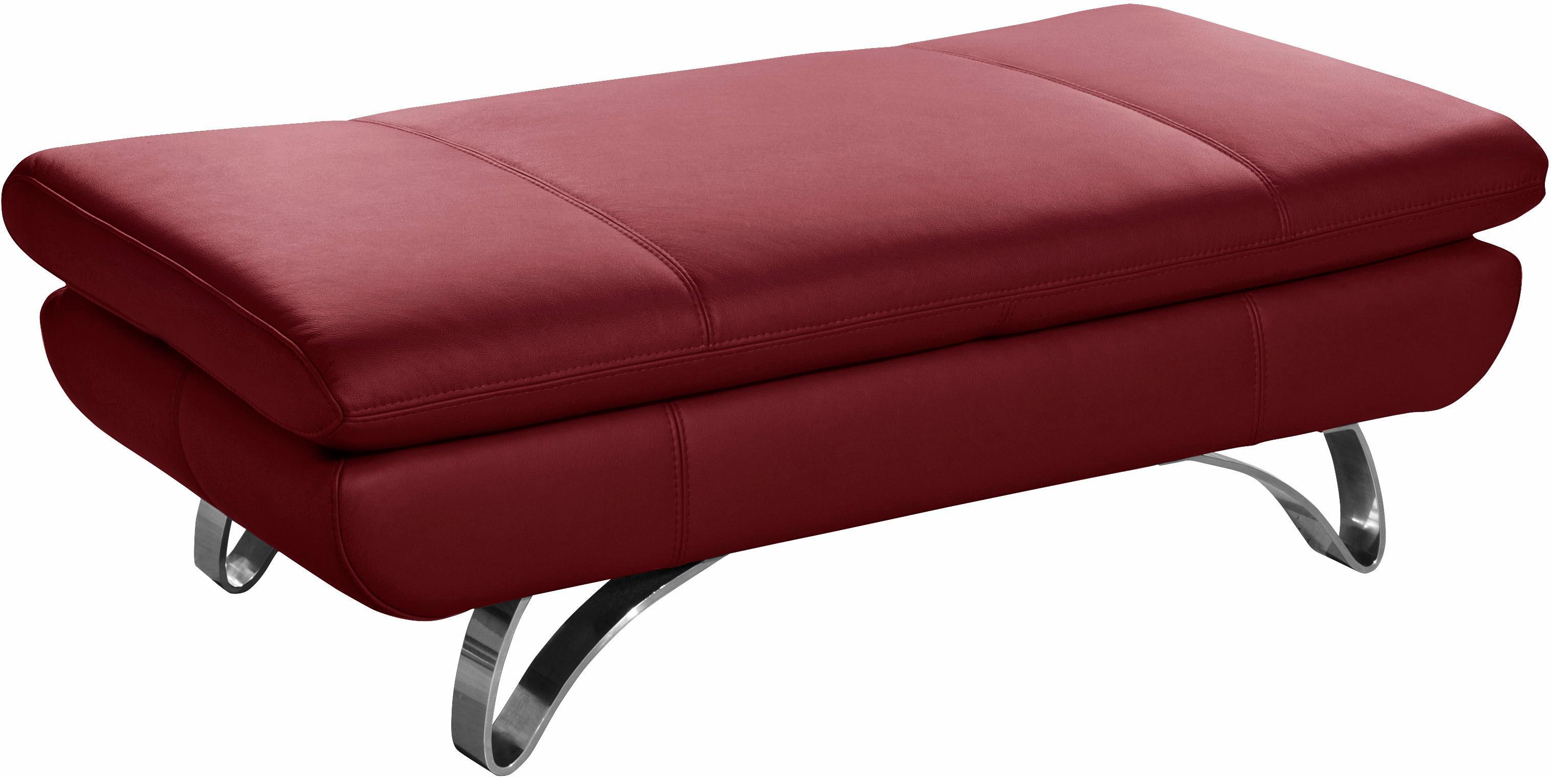 Hocker PLACES OF STYLE "San Angelo", rot, B:130cm H:43cm T:65cm, NaturLEDER-u00abUruguayu00ab (echtes Rindsleder); Stärke 0, 9 - 1, 1 mm, NaturLEDER- 