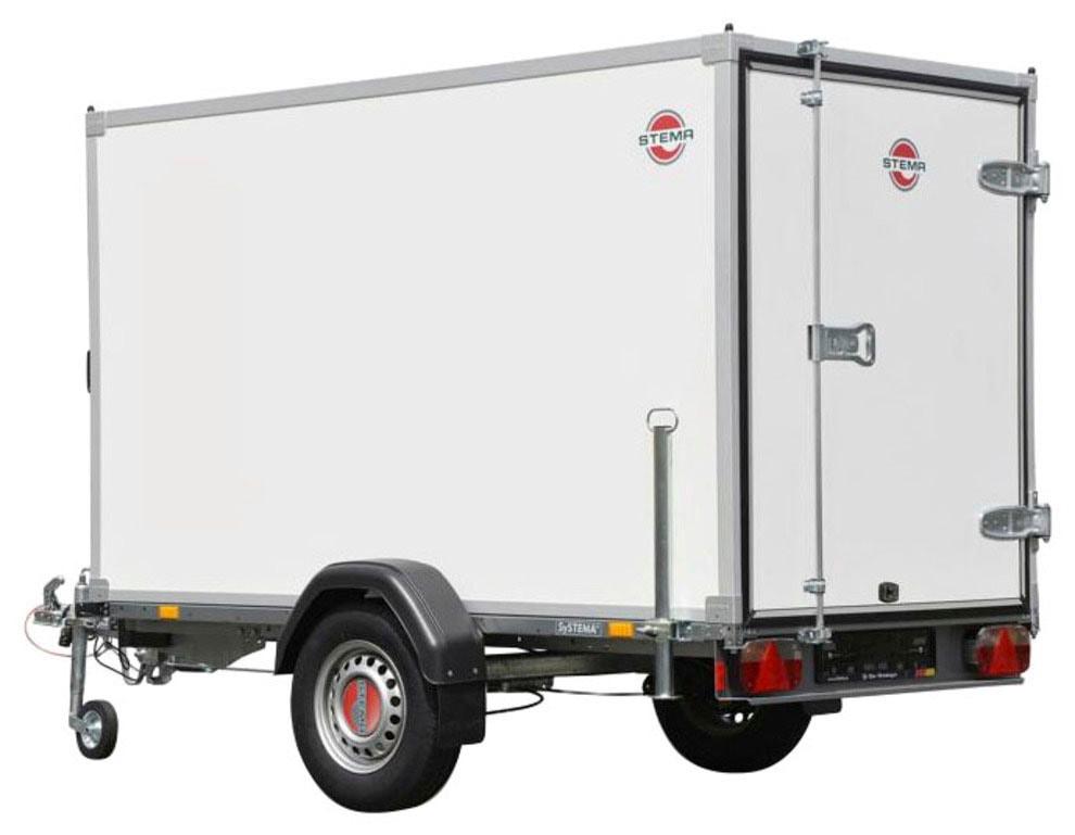 PKW-Anhänger STEMA "P-Box 750", silber (weiß), KFZ-Anhänger, Tieflader Kofferanhänger, ungebremst