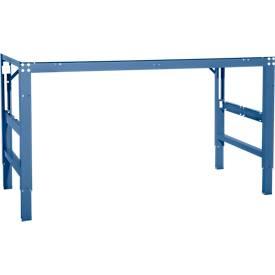 Arbeitstisch Ergo, Elektro-Hydraulik, Platte Kunststoff, 1000 x 800 mm, brillantblau