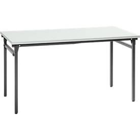 Klapptisch, stabiles 4-Fussgestell mit Spezial-Klappbeschlag, B 1600 x T 800 x H 725 mm, lichtgrau/schwarz