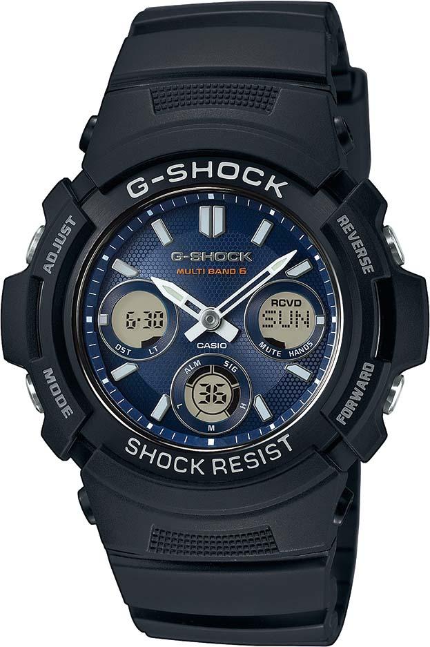 Funkchronograph CASIO G-SHOCK, schwarz (dunkelblau, schwarz), Armbanduhren, Herren, Solaruhr, Armbanduhr,Herrenuhr,digital bis 20 bar