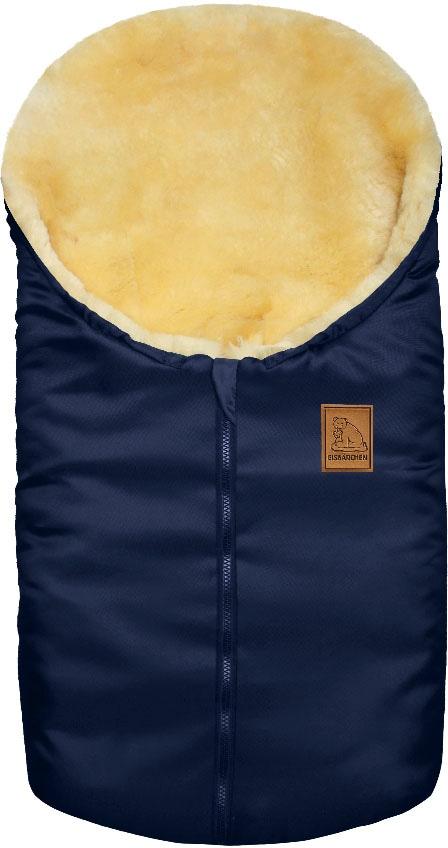 Fußsack HEITMANN FELLE "Eisbärchen - Kleiner Lammfell Winterfußsack - Premium Qualität", Kinder, blau (marine), Polyester, Fußsäcke Fußsack,