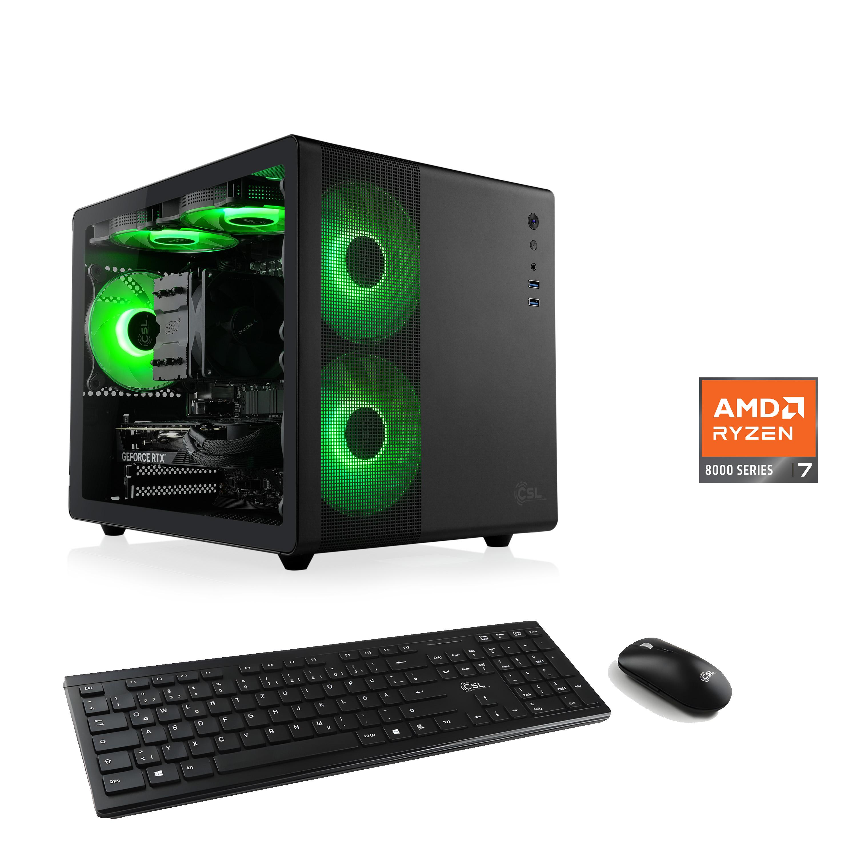 CSL PC "Cube V24223", schwarz, Microsoft Windows 11 Home (64 Bit), GeForce RTX 3050, 16 GB RAM 500 GB SSD, Desktop-PCs, PC