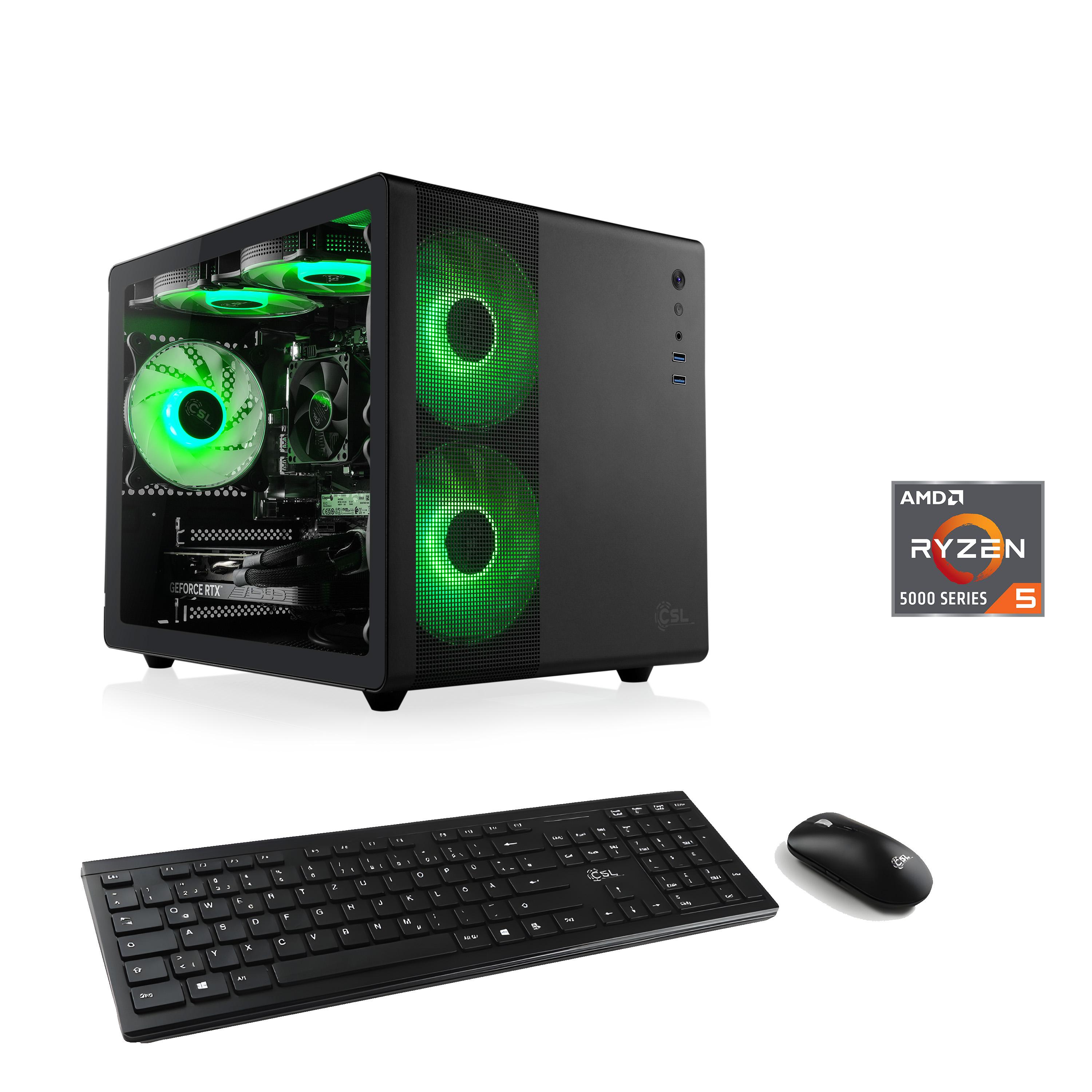 CSL PC "Cube V24186", schwarz, Microsoft Windows 11 Home (64 Bit), GeForce RTX 4060, 16 GB RAM 500 GB SSD, Desktop-PCs, PC