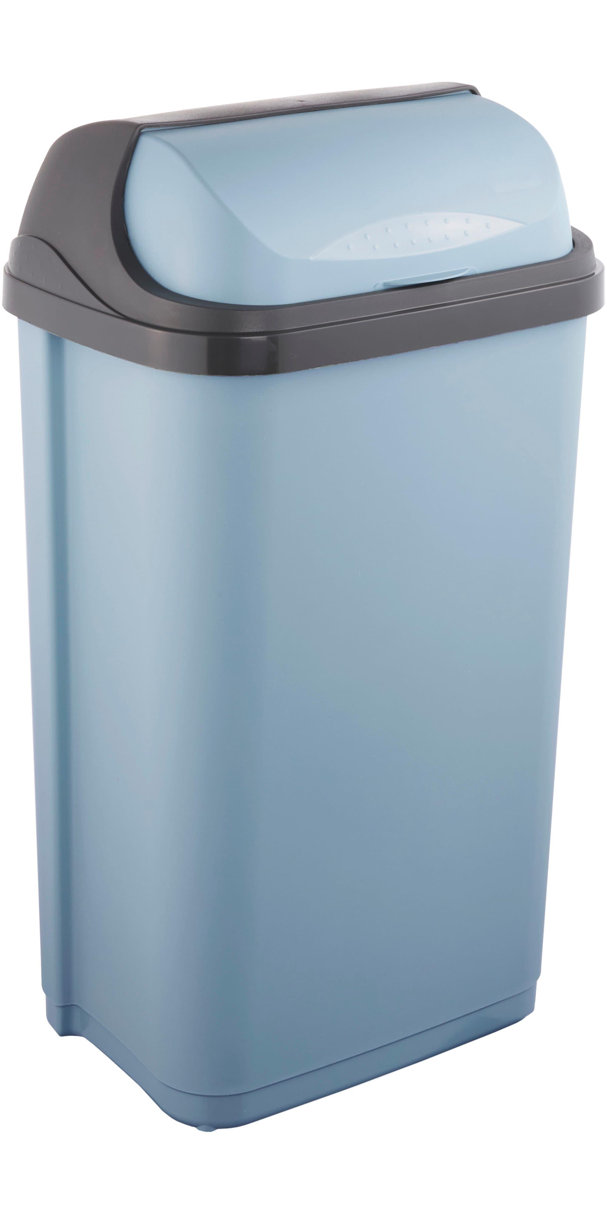 Mülleimer KEEEPER "rasmus, Abfallbehälter mit Rolldeckel", blau (nordic blau), B:39cm H:67,5cm T:29,5cm, Kunststoff, Mülleimer, Mülleimer, 50 l,