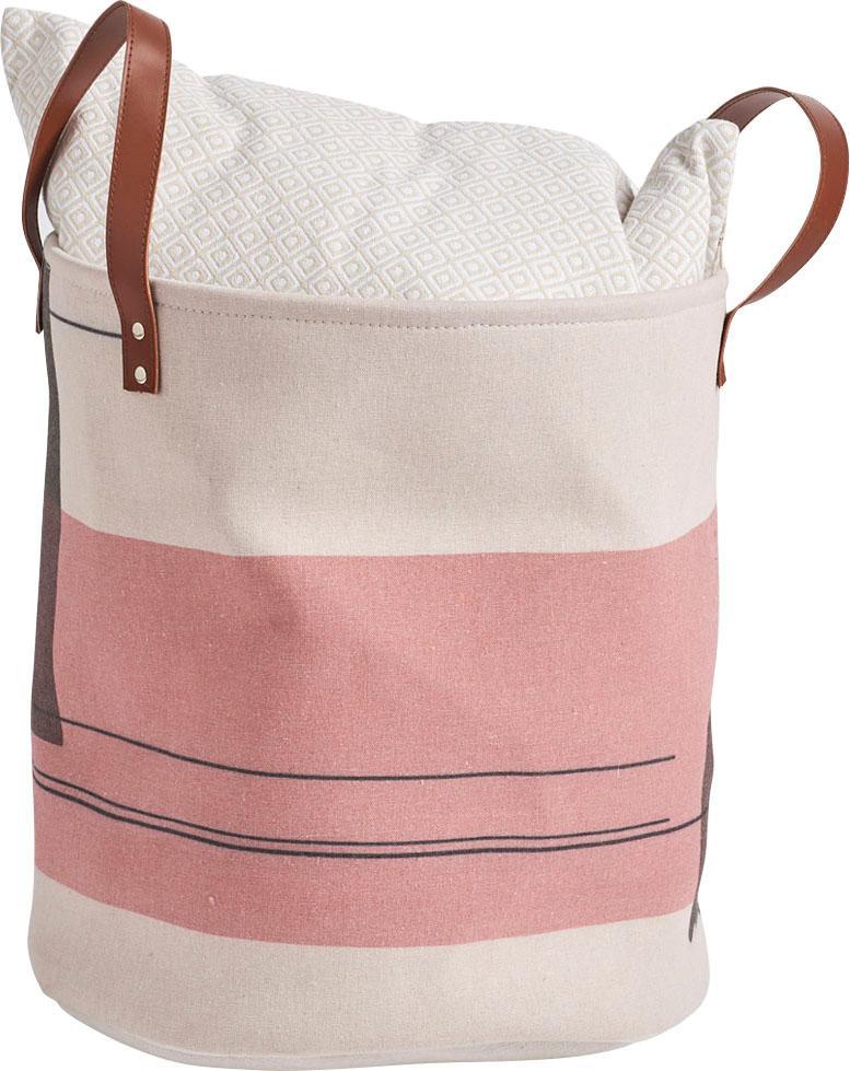 Aufbewahrungskorb ZELLER PRESENT "Modern", beige (natur), B:35cm H:40cm, Leinen, Aufbewahrungsboxen, aus hochwertiger Leine hergestellt
