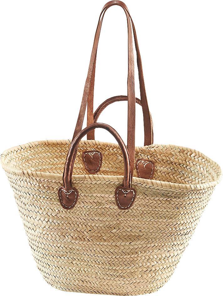 Aufbewahrungskorb LOCKER "Strandtasche, Korbtasche", beige (natur), B:52cm H:31cm T:14cm, Palmenblätter, Aufbewahrungsboxen, Palmtasche mit