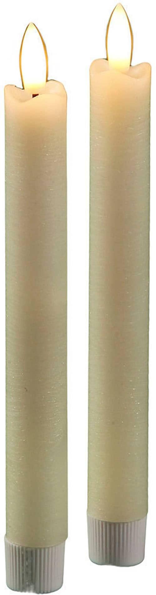 LED-Kerze AMBIENTE HAUS "LED Stabkerzen 20cm", weiß, H:20cm Ø:2cm, Wachs, Kerzen, LED-Kerze