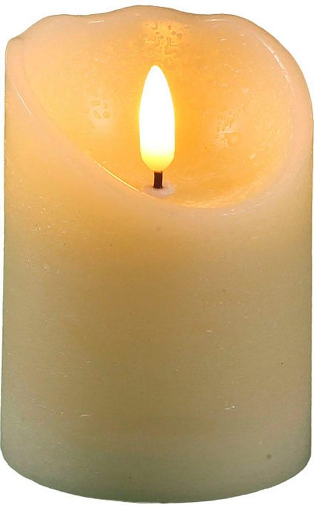LED-Kerze AMBIENTE HAUS "aus Echtwachs, Ø ca. 7,5 cm, Höhe 10 cm (FB 51018)", weiß, H:10cm Ø:7,5cm, Wachs, Kerzen, LED-Kerze
