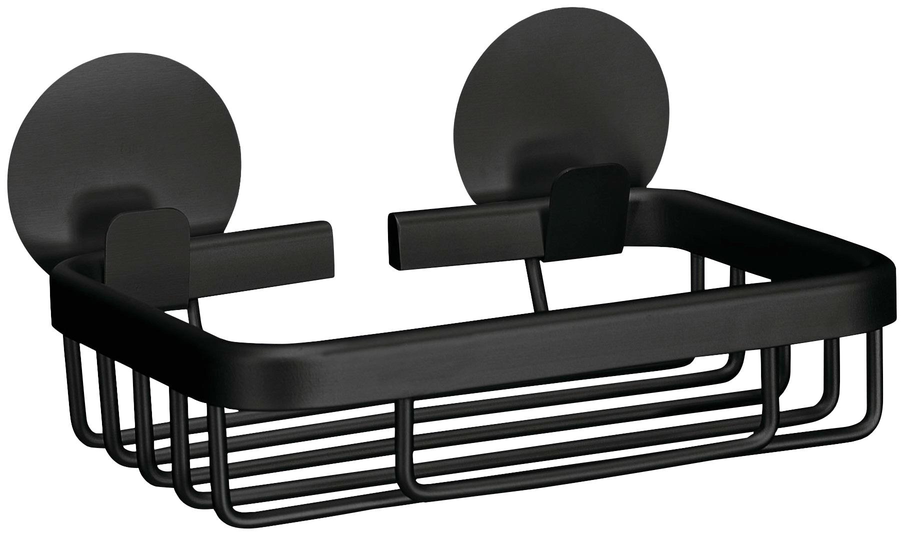 Seifenablage KLEINE WOLKE "Rocco", schwarz, B:14cm H:3,7cm T:11,4cm, Aluminium, Seifenhalter, Aluminium